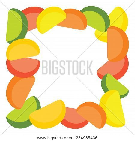 Citrus Frame With Space For Text Isolated On White Background