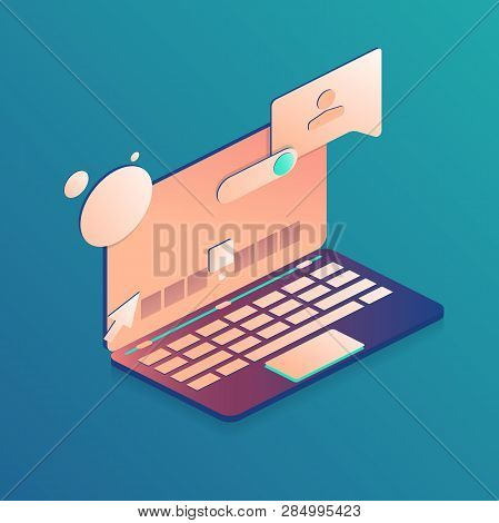 Abstract Icon On White Background. Smart System. Vector Isolated. Smart Home. Information Icon Vecto