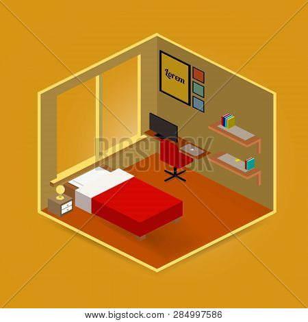 Network Data Security Isometric Vector. Storage Flat Isolated  3d Room Plan. Hosting Server Isometri