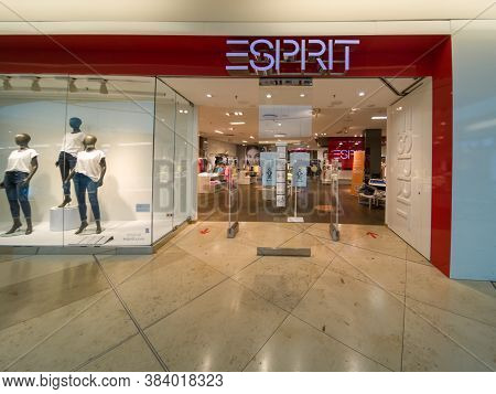 Esprit Shop Store Front View In Mall In Hannover, Germany, 31.8.2020 Is A Famous Brand Of Casual Fas