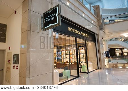 Taipei, Taiwan - June 15th, 2020: Bottega Veneta, famous brand at 101 department store at Taipei, Taiwan, Asia