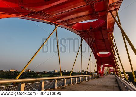 Nantou, Taiwan - December 11th, 2019: Beigang Tourist Bridge, Taiwan, Asia