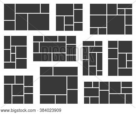 Photo Collage Set. Vector Mood Board. Creative Theme Mood Board, Logo Template, Collage Frames.