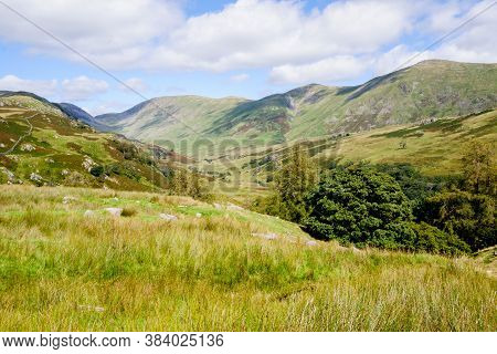 Rolling Famland Near Kirkstone Pass In The Lake District Uk