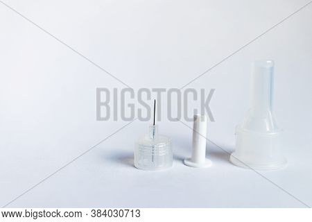 Insulin Pen Needles Isolated On White Background . Diabetes Concept. Insulin Injection Needle 3.5 Mm