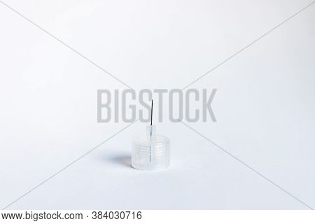Insulin Pen Needles Isolated On White Background . Diabetes Concept. Insulin Injection Needle 3.5 Mm