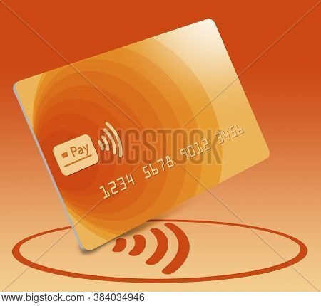 A Tap To Pay Credit Or Debit Card That Is A Mock Generic Version Is Seen Being Tapped On A Tap To Pa