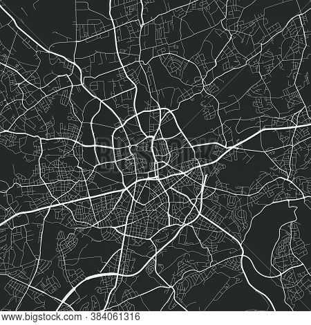 Urban City Map Of Essen. Vector Illustration, Essen Map Art Poster. Street Map Image With Roads, Met