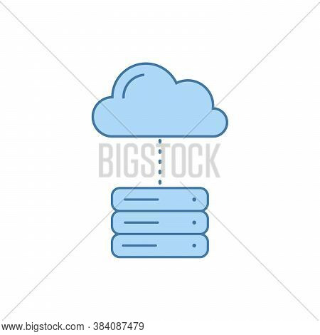 Servers And Clouds. Cloud Computing Concept. Stock Vector Illustration Isolated On White Background.