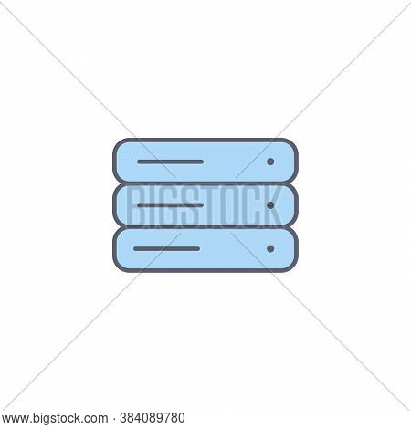 Simple Server Icon, Data Storage Icon. Stock Vector Illustration Isolated On White Background.