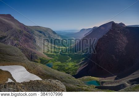 Looking Down The Valley From Siyeh Pass In Montana