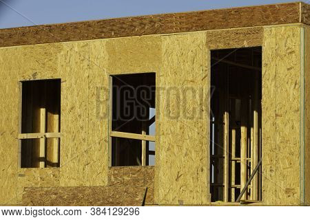 New Home Construction In Farming Stages Buildind Wall