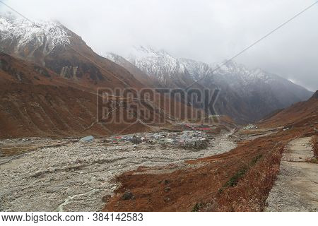 Kedarnath Temple Aerial View After Kedarnath Disaster 2013. Heavy Loss To People & Property Happened