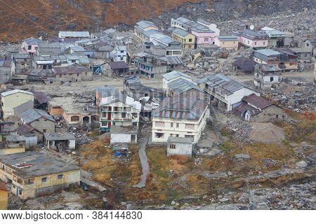 Kedarnath Temple Aerial View After Kedarnath Disaster 2013. Heavy Loss To People & Property Happened