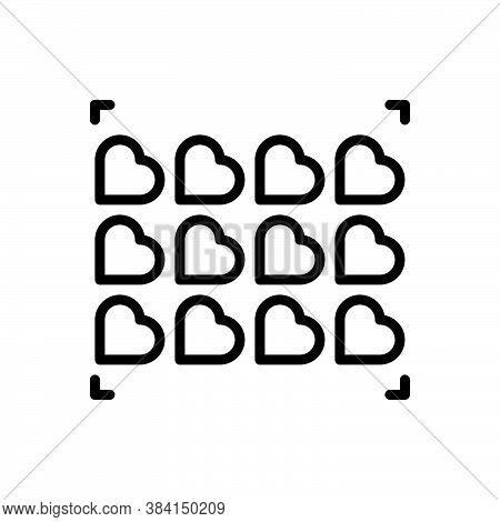Black Line Icon For Minority Social Group Heart Pattern Design Decoration Motif