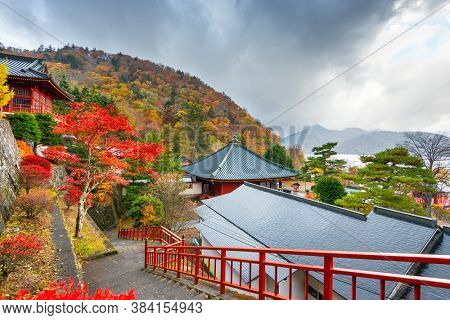 Nikko, Japan viewed in the autumn from Chuzen-ji Temple complex.