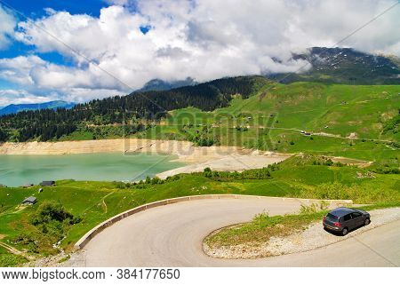 Weir And Lake Of Roselend, In French Alps