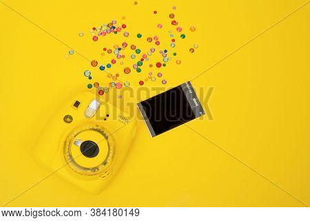 August 29, 2020, Rostov, Russia: Instant Camera Fujifilm Instax Mini 9 With Film Card For Your Print