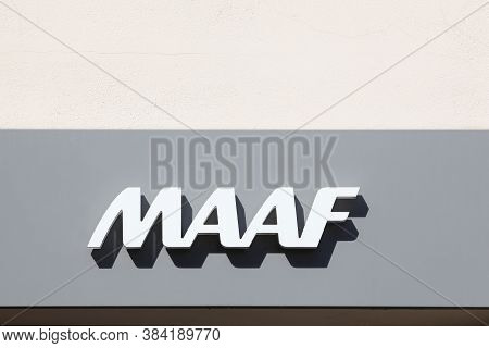 L'arbresle, France - June 27, 2020: Maaf Assurances Logo On A Wall. Maaf Assurances Is A French Mutu