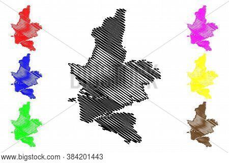 Kumamoto City (state Of Japan, Island Country, Kyushu Region) Map Vector Illustration, Scribble Sket