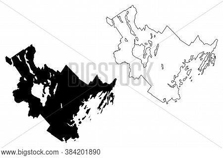 Cumberland County, Maine (u.s. County, United States Of America, Usa, U.s., Us) Map Vector Illustrat