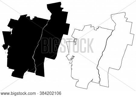 Kennebec County, Maine (u.s. County, United States Of America, Usa, U.s., Us) Map Vector Illustratio