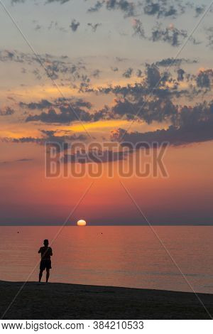 Sunset in Rodi Garganico, National park Gargano, Apulia, Italy