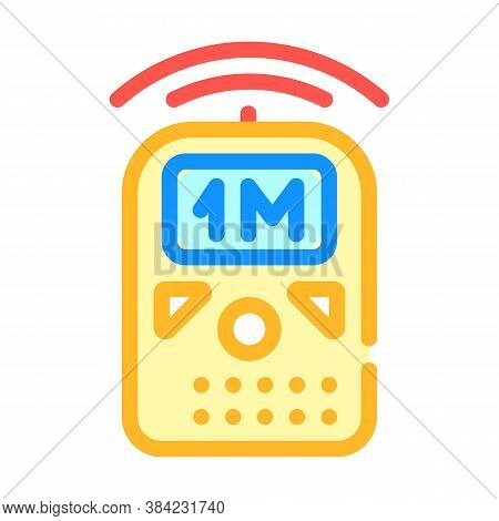 Ultrasonic Ruler Measuring Equipment Color Icon Vector Illustration