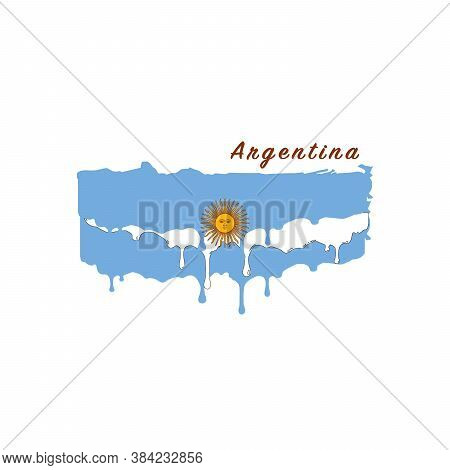 Painted Argentina Flag, Argentina Flag Paint Drips. Stock Vector Illustration Isolated On White Back