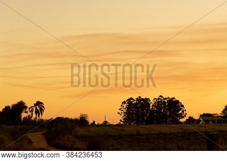 Late Afternoon And Evening In The Fields Of The Pampa Biome In Southern Brazil