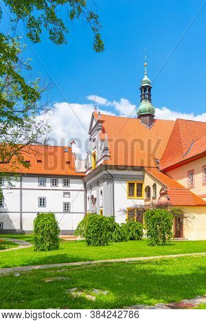 Monastery Of The Order Of The Knights Of The Cross With A Red Star In Cesky Krumlov, Czech Republic.