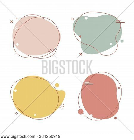 Simple Pastel Speech Bubbles Set Isolated, Vector Illustration
