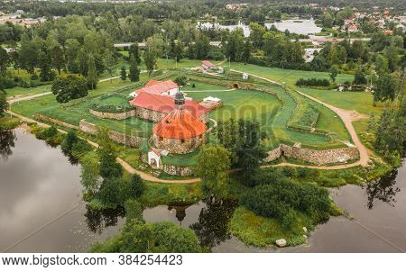 Aerial View Of Ancient Korela Fortress In Priozersk