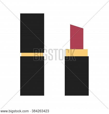 Makeup Lipstick, Great Design For Any Purposes. Vector Illustration Template In Flat.