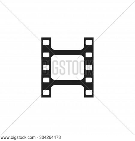 Retro Film, Design For Any Purposes. Black Vector Flat Icon.