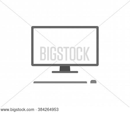 Pc Screen Isolated Simple Icon. Monitor, Concept Illustration In Vector Flat
