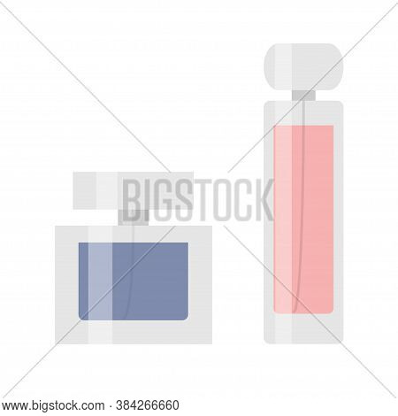 Fragnace Spray Bottle. Vector Flat Design Illustration Set.