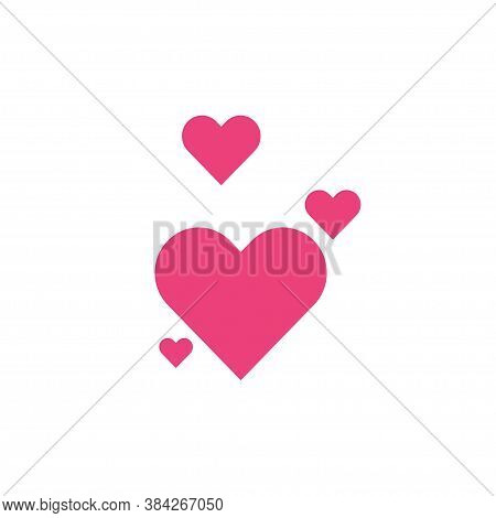 Heart Simple Effect Icon. Isolated Love Concept In Vector Flat