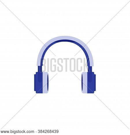 Headphones Flat On White Background For Web Design. Vector
