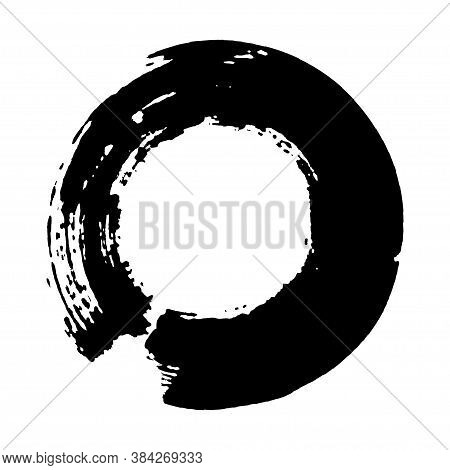 Enso Symbol Vector Design. Chinese Style Illustration. Logo, Emblem Design. Brush Drawn Buddhist Sig