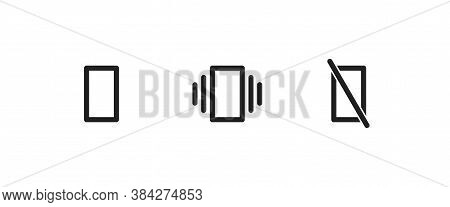 Vibrate Smartphone, Simple Line Icon Set. Call Phone Isolated Illustration Concept In Vector Flat