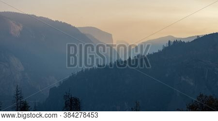 Yosemite Valley National Park In California Early Morning