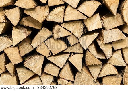 Abstract Detail Of A Pile Of Burning Wood, Clioudy Day In The Austrian Alps