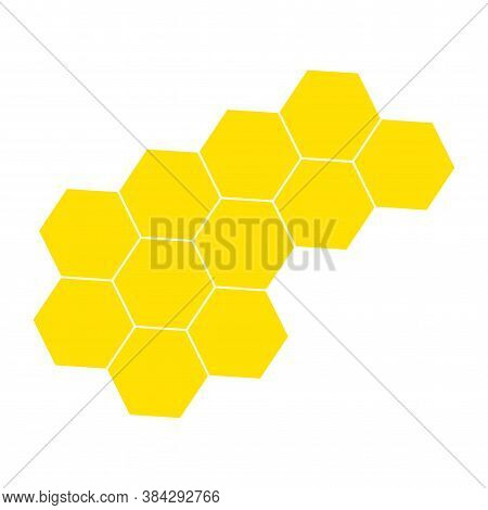Yellow Honeycomb Illustration In Flat Style Isolated