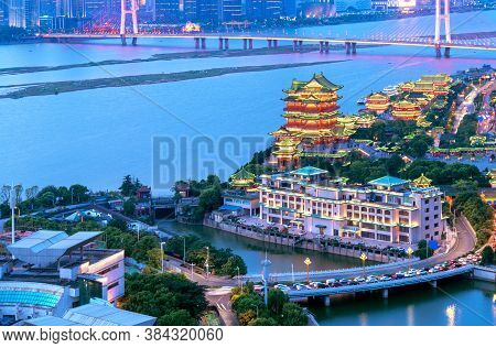Nanchang Tengwang Pavilion At Night ,is One Of Chinese Famous Ancient Building