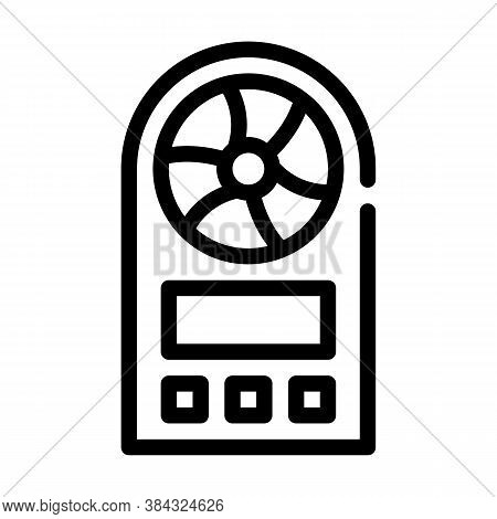 Anemometer Measuring Equipment Line Icon Vector Illustration