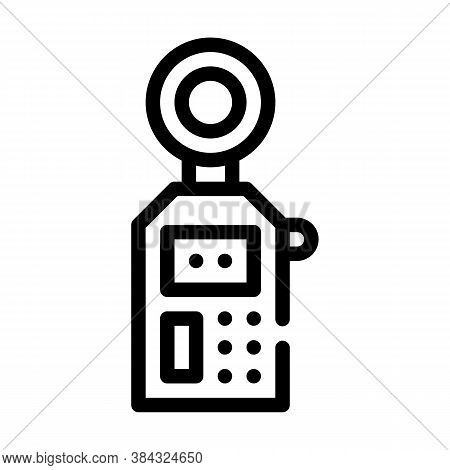 Noise Meter Measuring Device Line Icon Vector Illustration