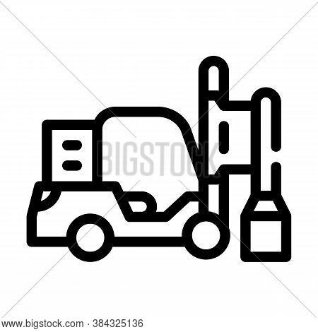Pile Driver Line Icon Vector Isolated Illustration