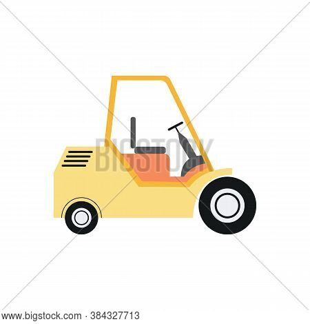 Warehouse Express Car For Goods Stacking Flat Vector Illustration Isolated.