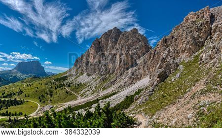 Great Summer Landscape Of Cir Group In Alta Badia, Dolomites - Italy